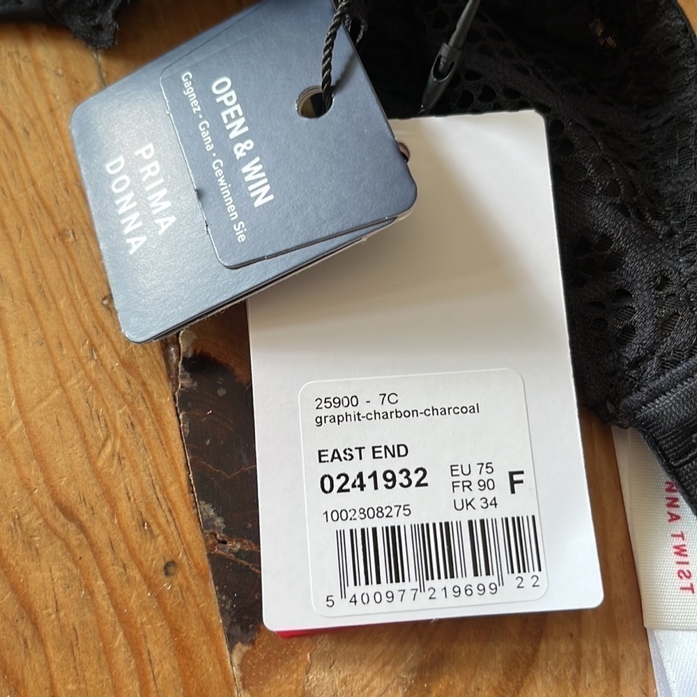 NWT PrimaDonna Twist East End Padded Balcony Bra Black Size US 34G UK 34F - Picture 13 of 14